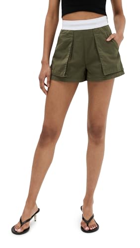 パンツ alexanderwang High Waisted Cargo Short Alexander Wang Women's High Waisted Cargo Rave Shorts, Army Green
